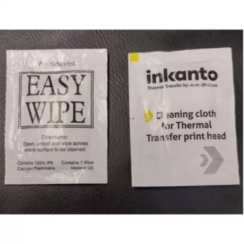 Șervețele de curățare Armor INKANTO pentru cap de imprimare termică - 100 plicuri sigilate individual