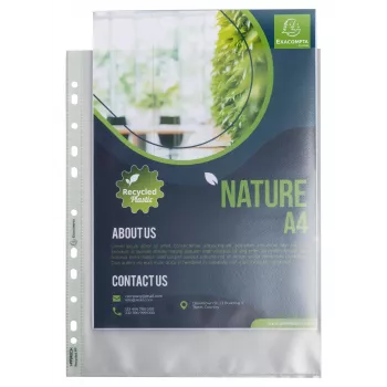 50 de buzunare de prezentare Exacompta Forever DIN A4+ transparente, granulate, 90 microni