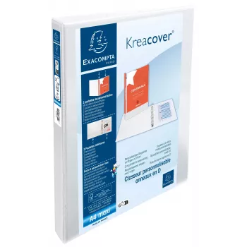 Biblioraft de prezentare Exacompta A4 Maxi alb 2 inele D 8700292