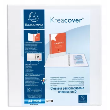 Biblioraft de prezentare Exacompta A4 Maxi alb 2 inele D 8700232