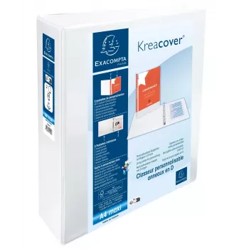 Biblioraft de prezentare Exacompta A4 Maxi alb 2 inele D 8700232