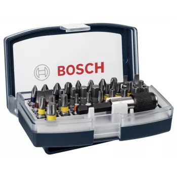 Set de biți de șurubelniță Bosch 32 piese Torx, Phillips, Pozidriv, hexagon, plat, Torq-Set lungime 25 mm
