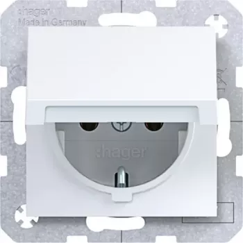 Hager WAS1110WG Priză cu contact de protecție alb luminos lucios