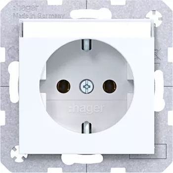 Hager WAS1101WG Priză Ax/Cx alb luminos lucios