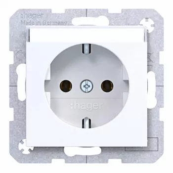 Hager WAS1101WG Priză Ax/Cx alb luminos lucios