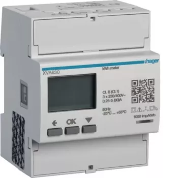 Contor de energie trifazat Hager XVA630 pentru măsurarea surplusului fotovoltaic