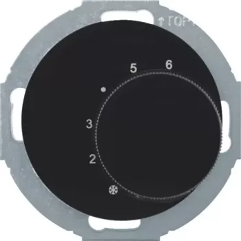 Hager WLN5026BG Termostat cu contact de comutare și întrerupător de serie R.classic negru