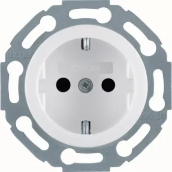 Hager WTS1200WG Socket SCHUKO Enhanced Contact Protection Push-in Terminal 1930/Glossy Polar White