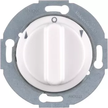 Comutator rotativ Hager WTE6161WG pentru jaluzele/rulouri 1 pol alb polar satinat