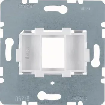 Placă suport Hager WDF4612W pentru modular jack 1 port alb