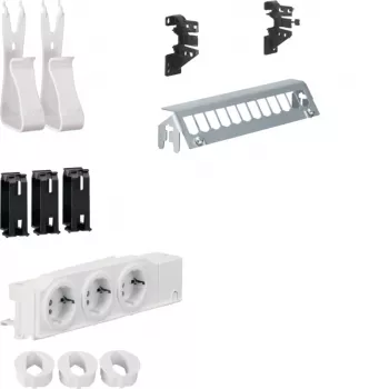Hager kit multimedia UM00M2 cu 3 prize panou patch 12 porturi fără RJ45