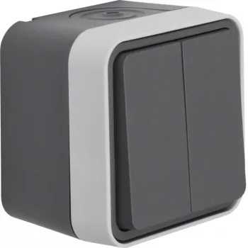 Hager WNC044 buton de presiune aparent 2 NO gri