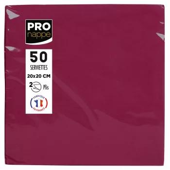 PROnappe Paper Napkins Bordeaux 2-Ply 20.0 x 20.0 cm 50 Pack