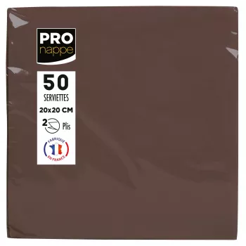 PROnappe Napkins Brown 2-Ply 20.0 x 20.0 cm 50 pcs
