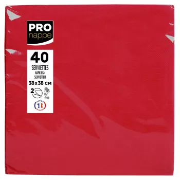 PROnappe Red Paper Napkins 2-Ply 19 x 19 cm 40-Pack