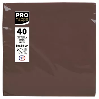 PROnappe Napkins Brown 2-Ply 19.0 x 19.0 cm 40 Pieces