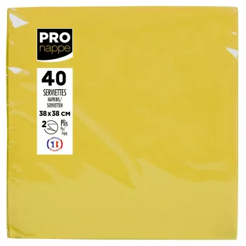PROnappe Paper Napkins Yellow 2-Ply 19.0 x 19.0 cm 40 Pieces
