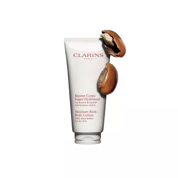 Clarins Moisture Rich loțiune de corp cu unt de shea pentru piele uscată 200 ml