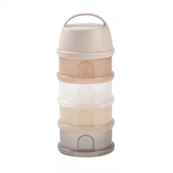 Black + Blum Beaba dozator de lapte praf 4 compartimente Transparent Clay