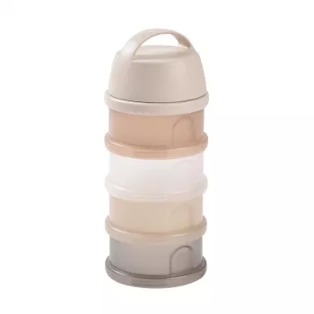 Black + Blum Beaba dozator de lapte praf 4 compartimente Transparent Clay