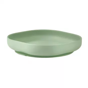 Beaba farfurie din silicon cu ventuză Sage Green