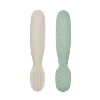 Beaba First Spoons 2 bucăți verde/gri