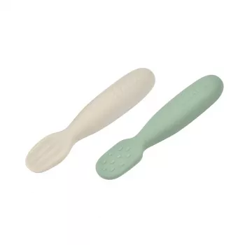 Beaba First Spoons 2 bucăți verde/gri