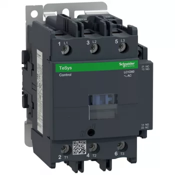 APC Schneider Electric LC1D80P7 TeSys D Contactor, 3 poli, 80 A, bobină 230 V AC, contacte auxiliare 1 NO + 1 NC