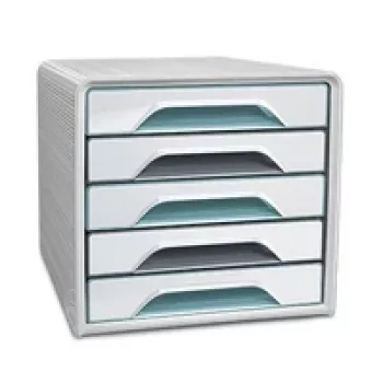 CEP Office Solution Cutie cu sertare Smoove alb cu linii colorate DIN A4 5 sertare