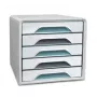 CEP Office Solution Cutie cu sertare Smoove alb cu linii colorate DIN A4 5 sertare