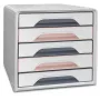 Cutie de depozitare cu 5 sertare CEP Office Solution Smoove Mineral roz pudrat polistiren
