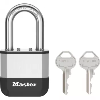 Lacăt Master Lock Elite 52 mm din alamă masivă cu etrier din oțel călit 38 mm, cilindru cu 5 pini, cu chei diferite, 2 chei incluse