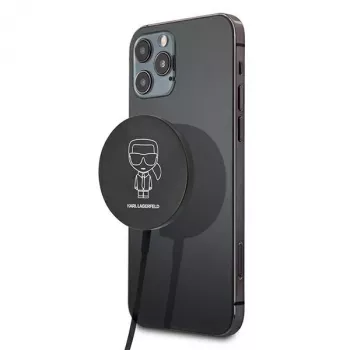 Încărcător wireless compatibil MagSafe Karl Lagerfeld 15W negru