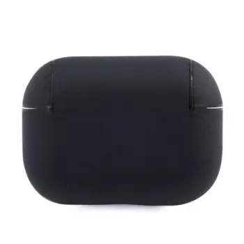 Husă BMW pentru AirPods Pro navy din piele naturală cu logo argintiu
