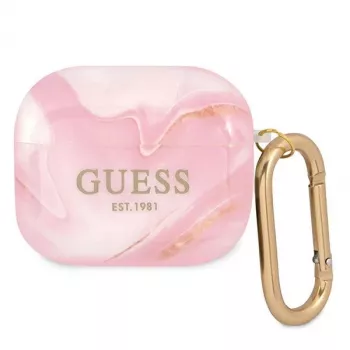Husă Guess GUA3UNMP pentru AirPods 3 roz Marble Collection