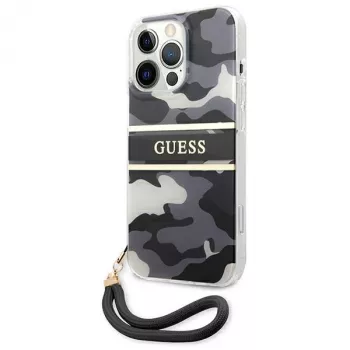 Guess GUHCP13XKCABBK iPhone 13 Pro Max Hard Case Camo Strap Collection Black
