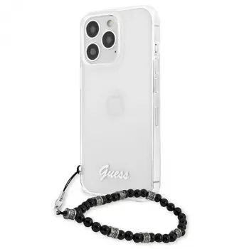 Guess GUHCP13XKPSBK iPhone 13 Pro Max 6.7 inch Transparent Hardcase Black Pearl