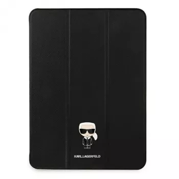 Husă tip book cover Karl Lagerfeld KLFC12OKMK pentru iPad Pro 12,9 inch (2021/2022), neagră Saffiano Karl Iconic