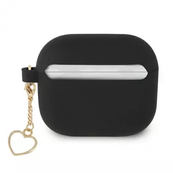 Guess GUA3LSCHSK AirPods 3 Cover Black Silicone Charm Heart Collection