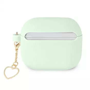 Guess GUA3LSCHSN husă pentru AirPods 3 verde din silicon Charm Heart Collection