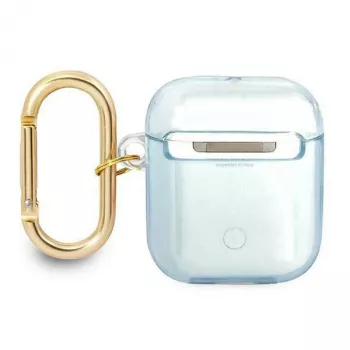 Guess GUA2HHTSB husă pentru AirPods 1/2 albastră Strap Collection