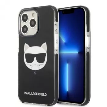 Husă rigidă Karl Lagerfeld KLHCP13XTPECK pentru iPhone 13 Pro Max 6,7 inch, neagră Choupette Head