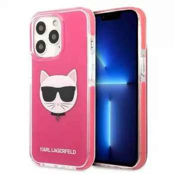 Husă rigidă Karl Lagerfeld KLHCP13LTPECPI pentru iPhone 13 Pro / 13 6,1 inch, fuchsia Choupette Head