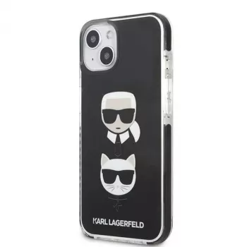 Husă rigidă Karl Lagerfeld KLHCP13STPE2TK pentru iPhone 13 mini 5,4 inch, neagră, Karl & Choupette Head