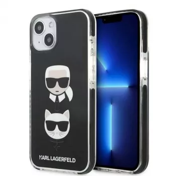 Husă rigidă Karl Lagerfeld KLHCP13MTPE2TK pentru iPhone 13/14/15 6,1 inch, neagră Karl & Choupette Head