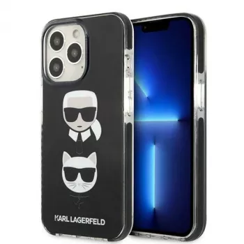 Husă rigidă Karl Lagerfeld KLHCP13XTPE2TK pentru Apple iPhone 13 Pro Max 6,7 inch, neagră Karl & Choupette Head