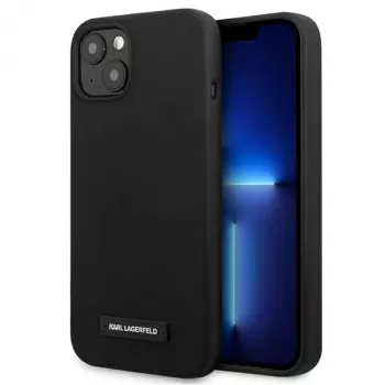 Karl Lagerfeld Silicone Plaque Husă spate pentru Apple iPhone 13 mini 5,4 inch - negru