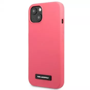 Husă din silicon cu plachetă Karl Lagerfeld KLHCP13SSLMP1PI pentru iPhone 13 Mini 5,4 inch, fuchsia
