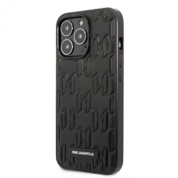 Karl Lagerfeld KLHCP13XMNMP1K carcasă rigidă pentru iPhone 13 Pro Max 6.7 negru monogram cu plachetă