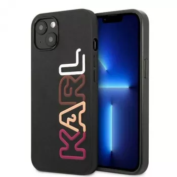 Husă rigidă Ikonik Saffiano Multipink Karl Lagerfeld KLHCP13SPCOBK pentru Apple iPhone 13 Mini 5,4 inch, neagră